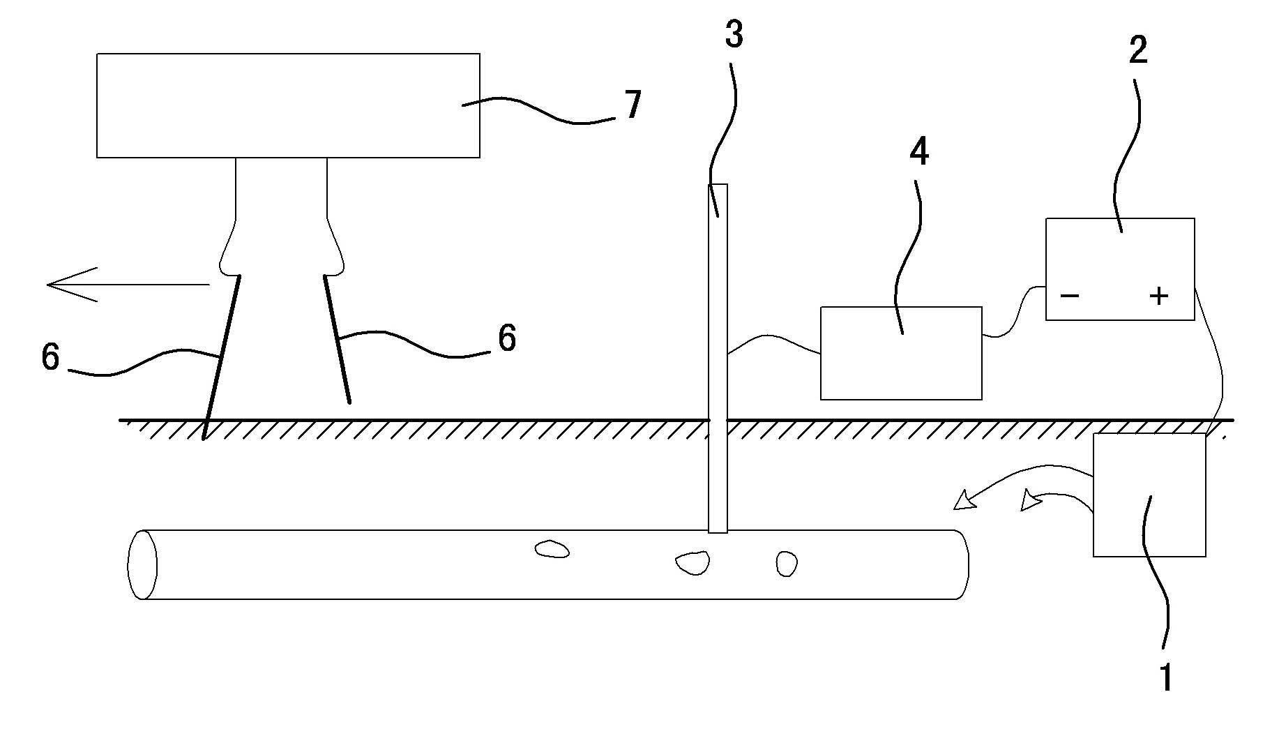 Accurate positioning and detecting method and device for damages of underground metal pipeline anticorrosive coating