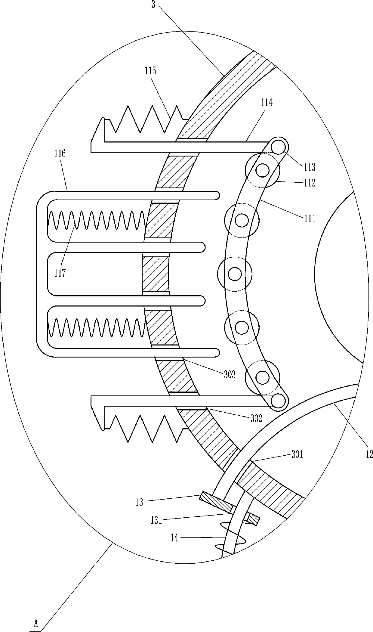 Bagged compound fertilizer agglomeration treatment device