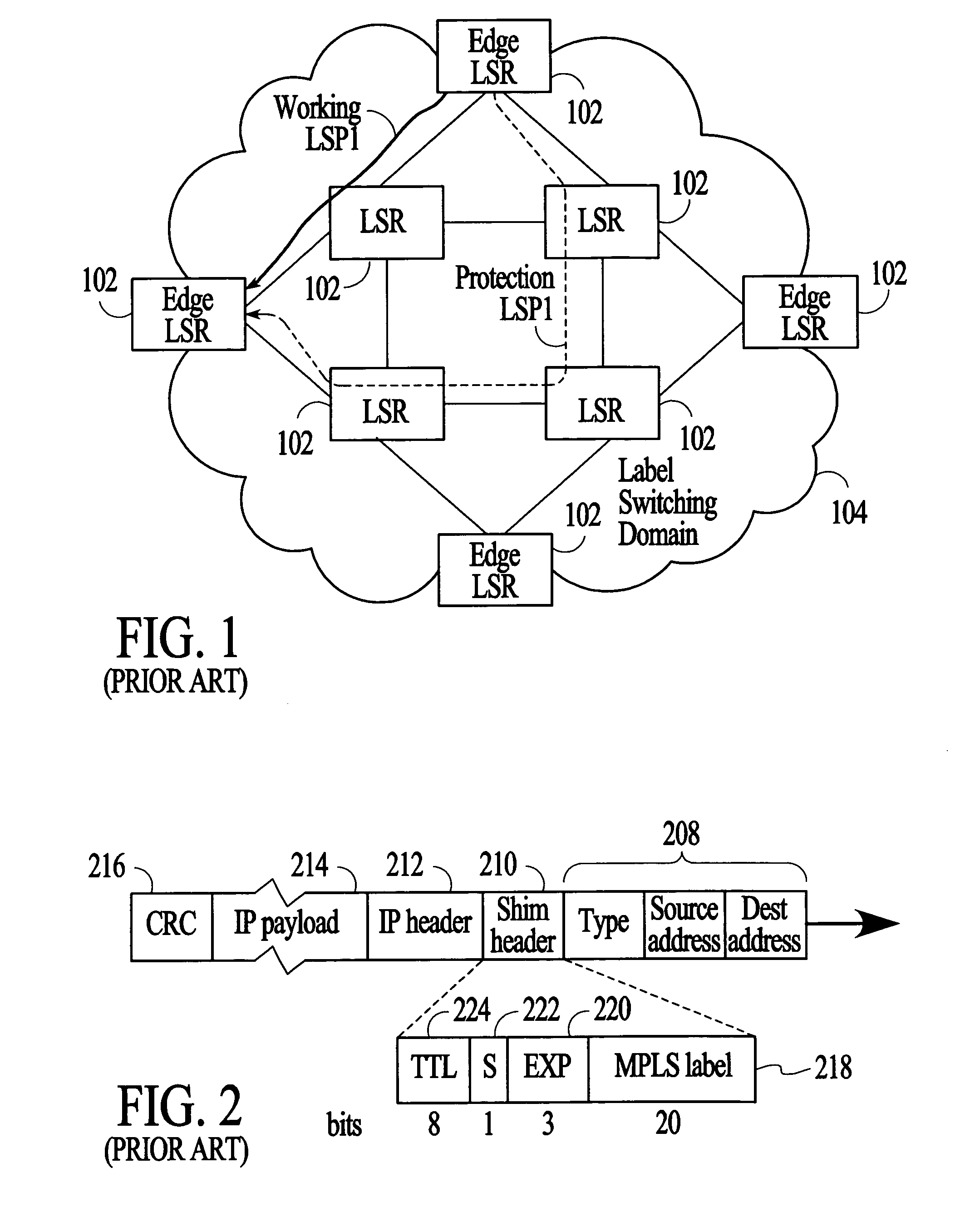 Method and system for providing failure protection in a ring network that utilizes label switching