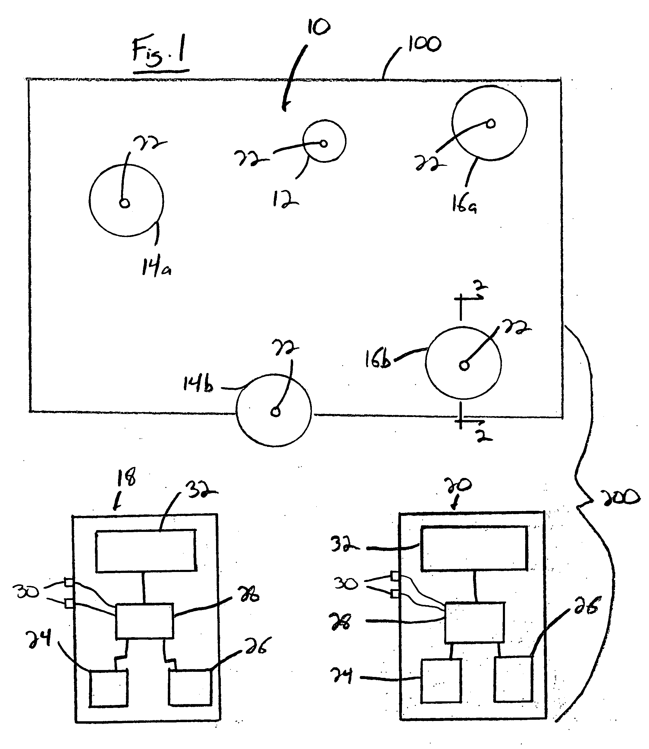 Game set including projectiles with internal distance measuring means