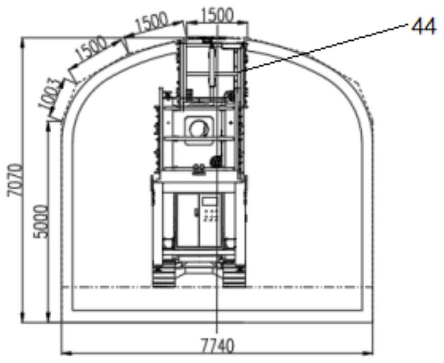 Construction method of non-blasting chain saw cutting machine