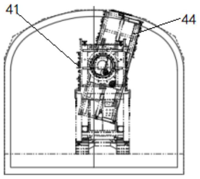 Construction method of non-blasting chain saw cutting machine