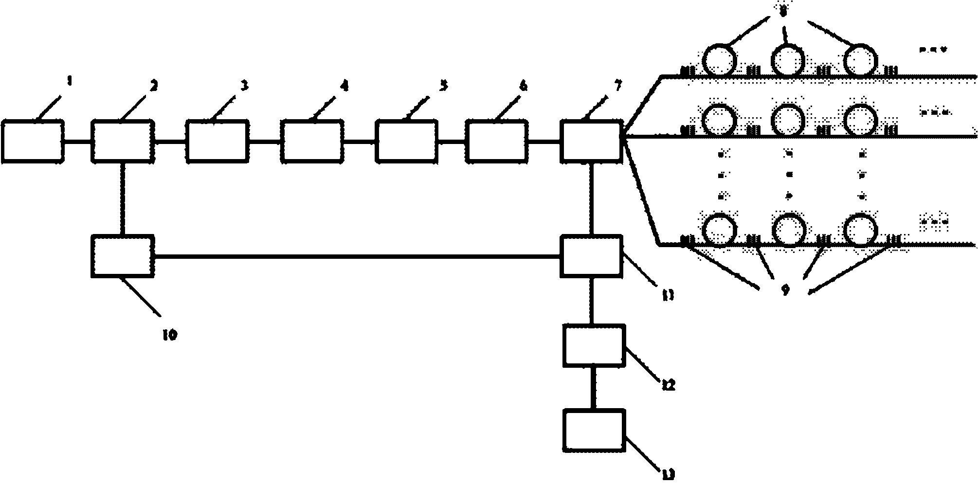 High-precision optical fiber grating sensing detection structure based on radio frequency optical modulation