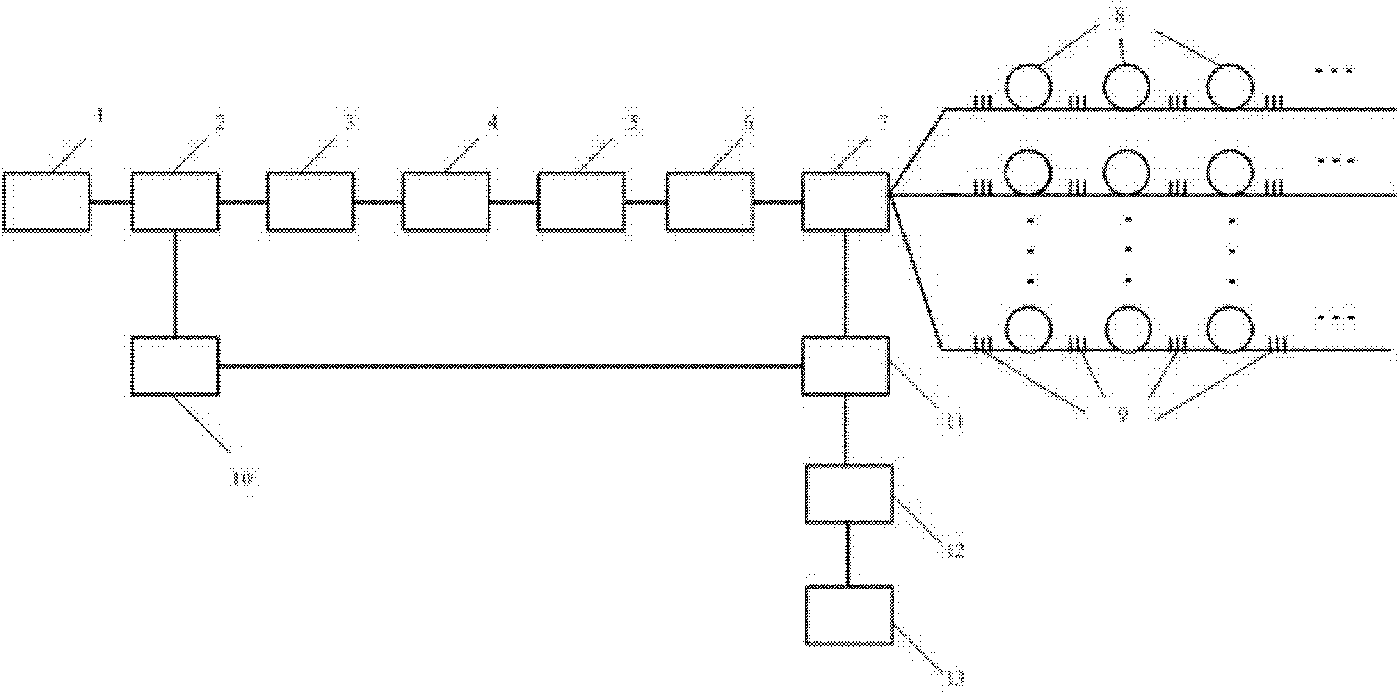 High-precision optical fiber grating sensing detection structure based on radio frequency optical modulation