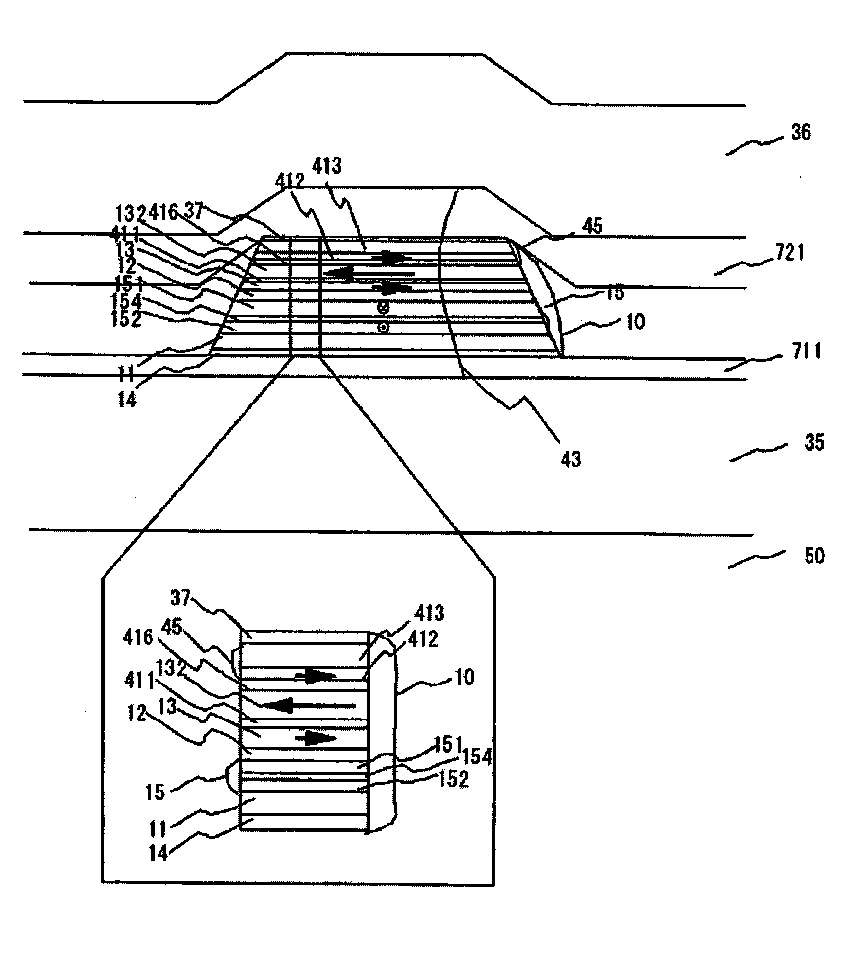 Magnetic head with domain stabilization and magnetic recording/reproducing apparatus using the same