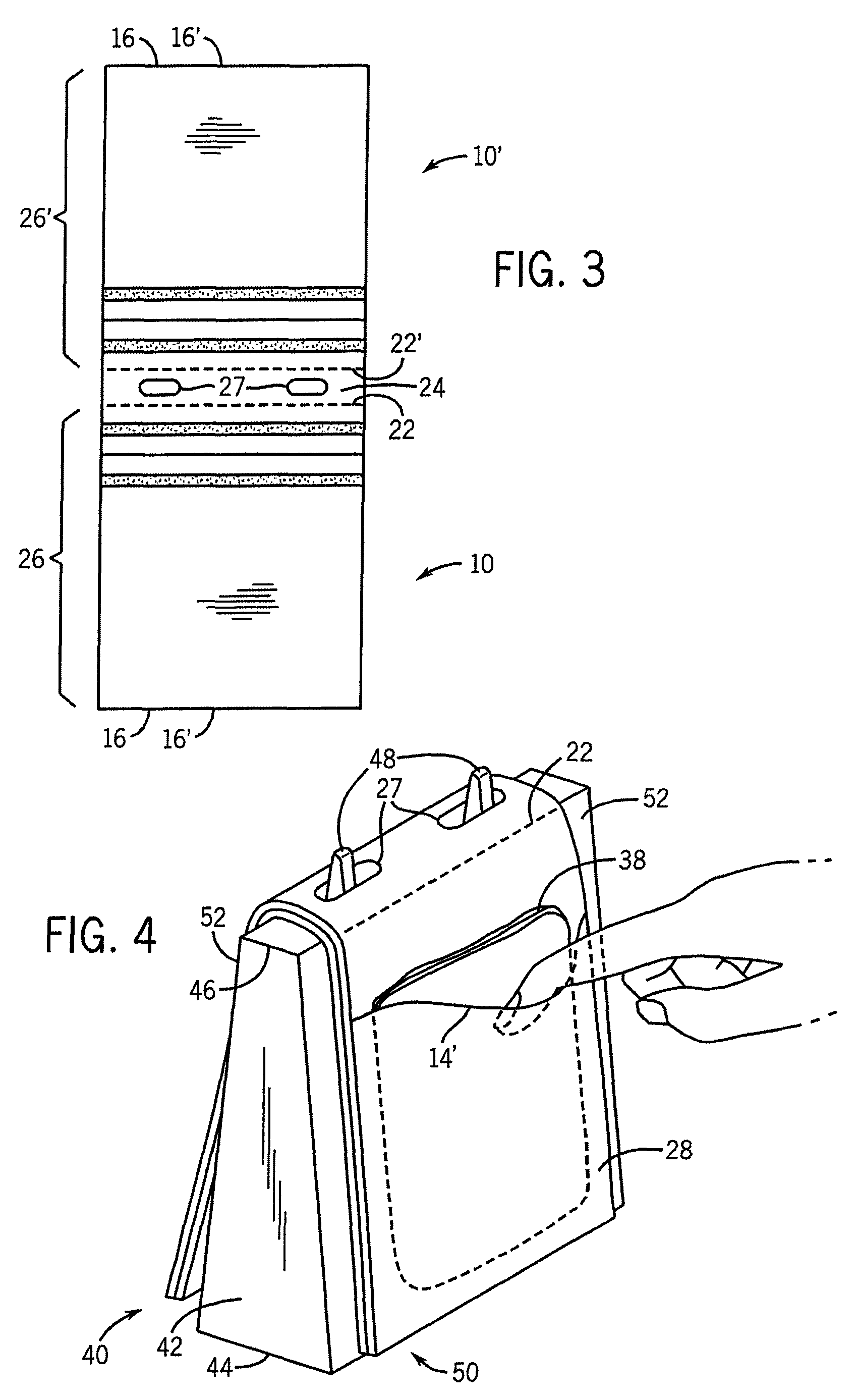 Deli bag with adhesive strip