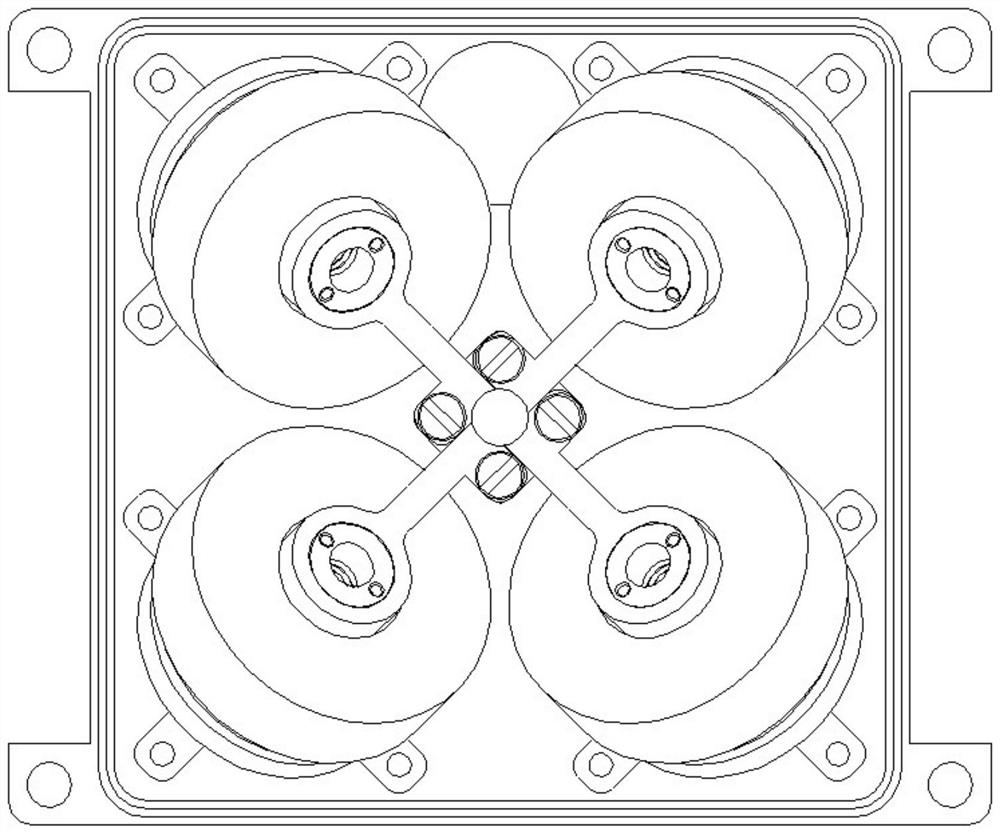 A pyramid-shaped four-axis micro-nano flywheel structure