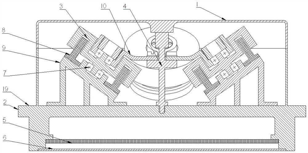 A pyramid-shaped four-axis micro-nano flywheel structure