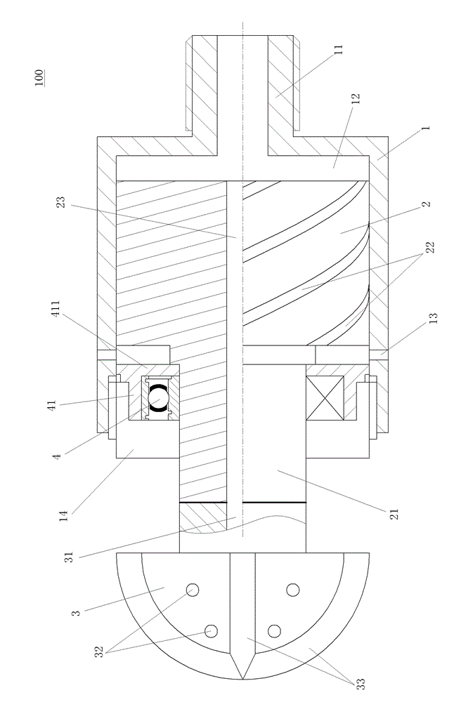 Self-rotating jet drilling device