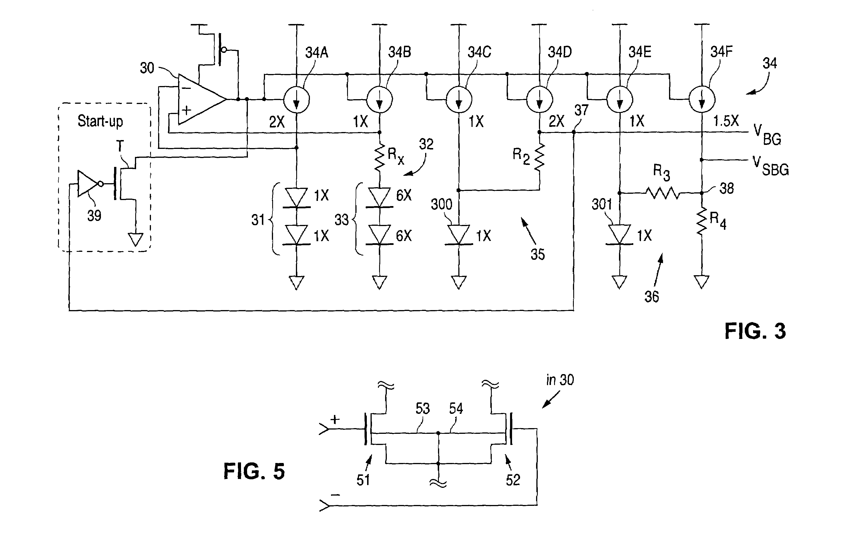 Bandgap reference designs with stacked diodes, integrated current source and integrated sub-bandgap reference