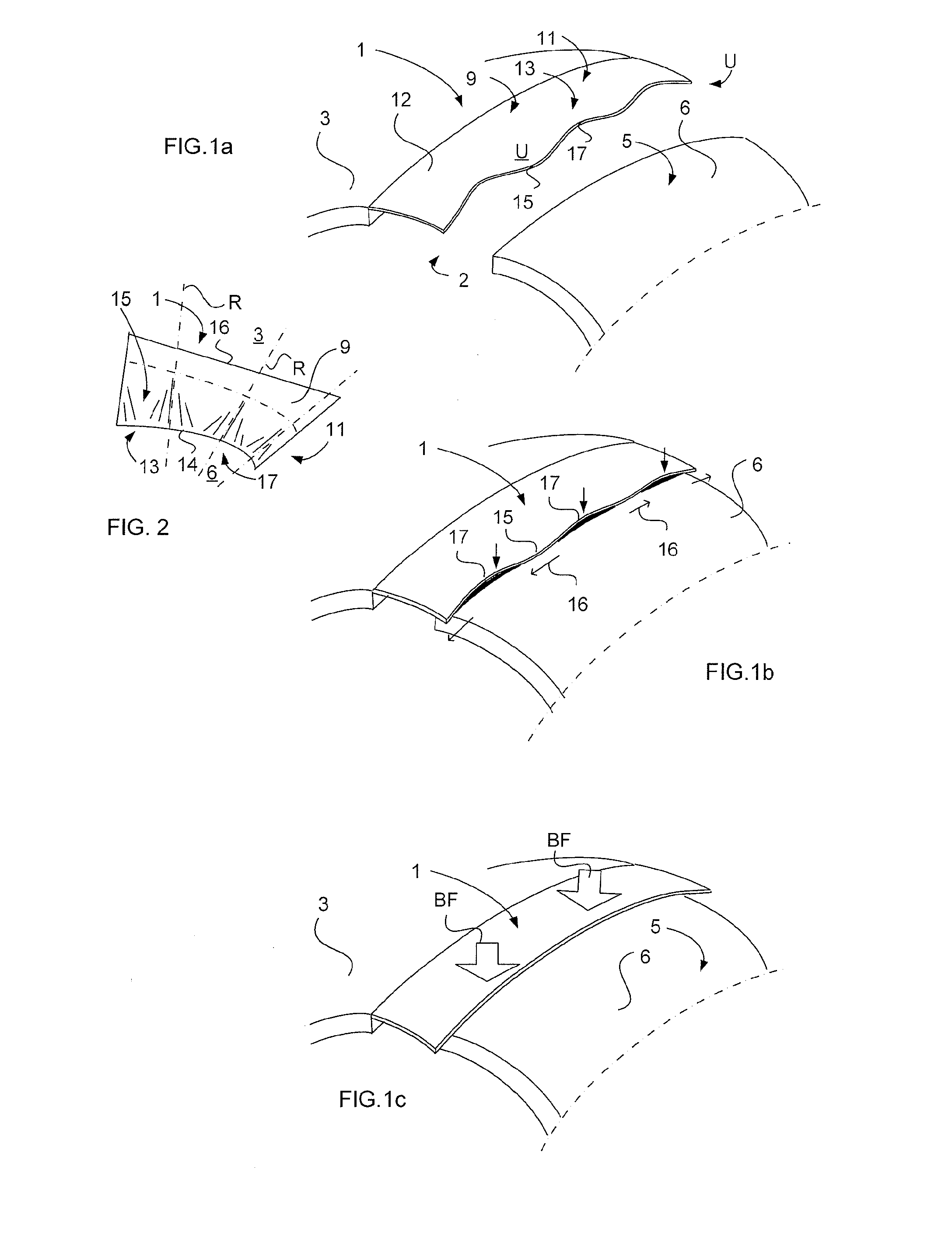 Double-curved cover for covering a gap between two structural portions of an aircraft