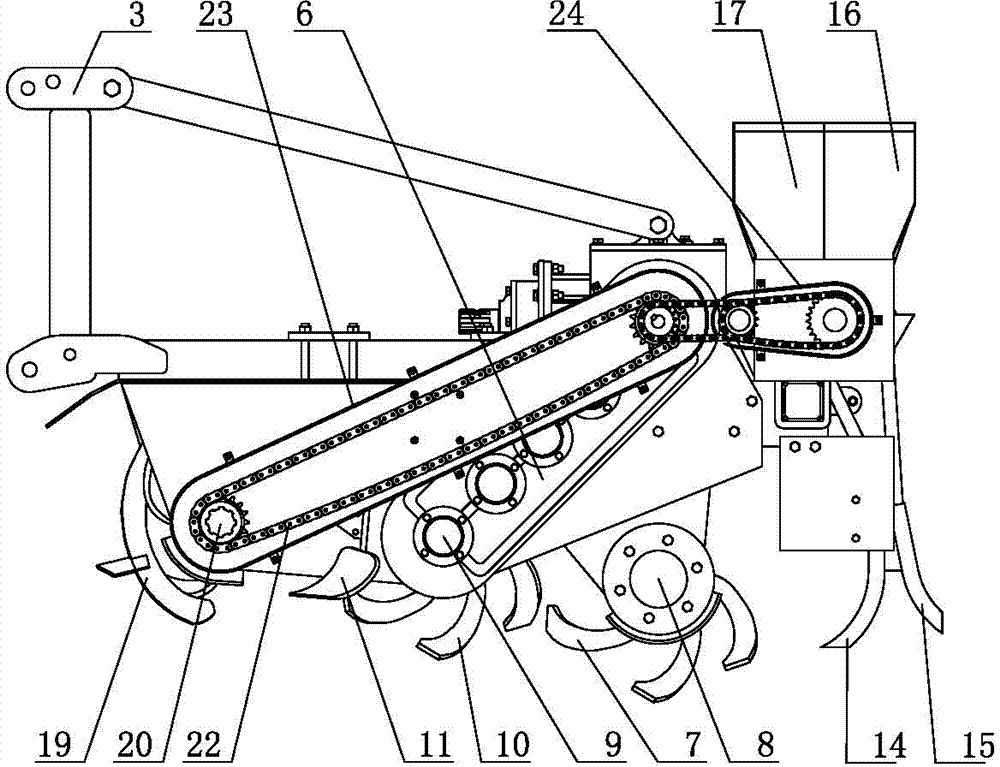 Device and method for total straw returning, layered plowing, fertilizing, sowing and pressing compound operation