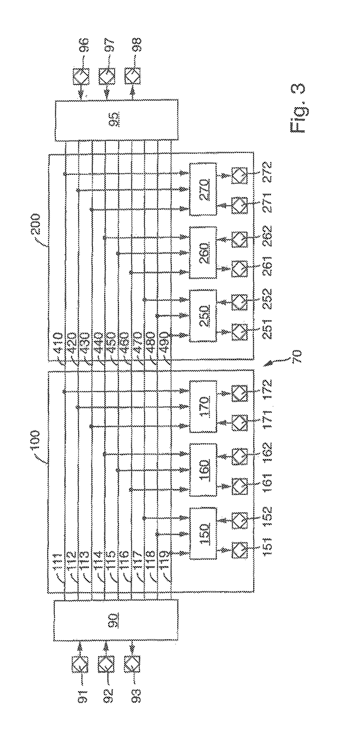 Arrangement for testing integrated circuits