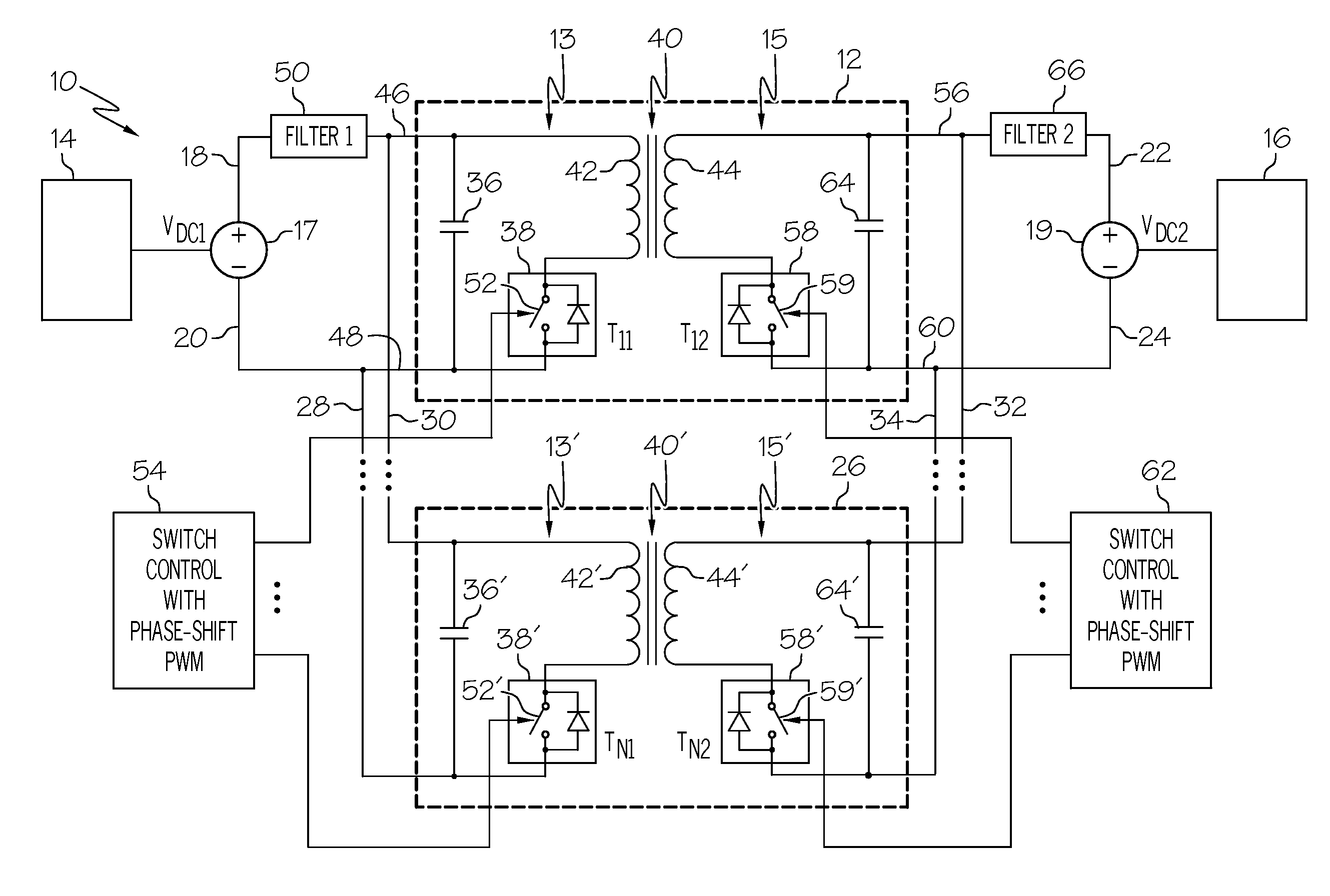 Isolated high power bi-directional dc-dc converter