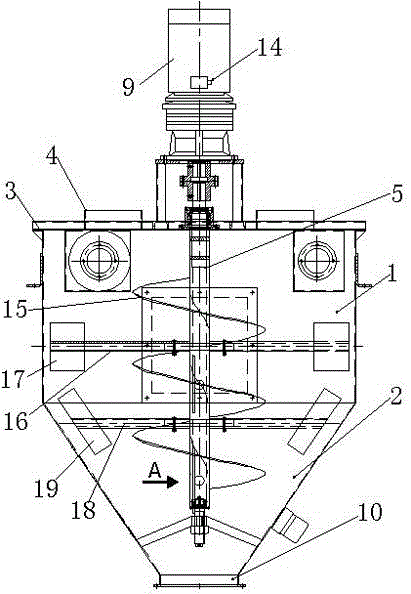 Powdered material homogenizing device