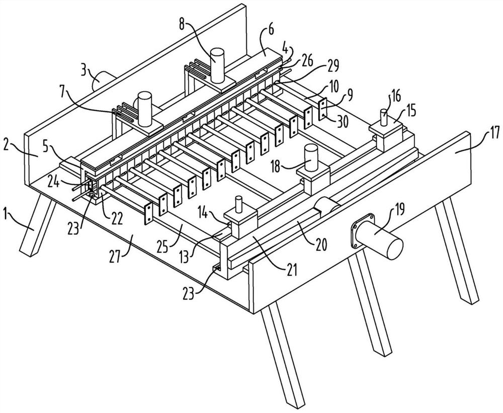 Bending and prefabricating machining device for automobile plate parts