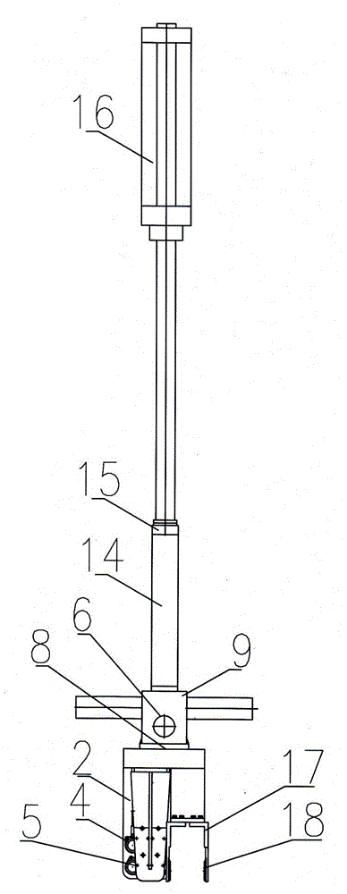 The automatic flipping device for integral core trimming of side frame of railway wagon