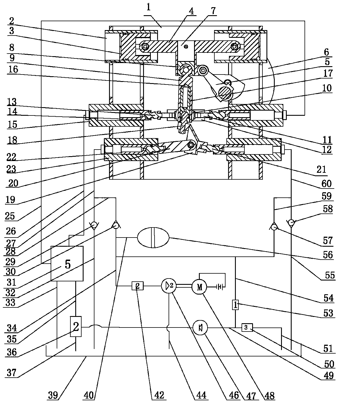 Mechanical-electrical-hydraulic hybrid intelligent variable moment type engine