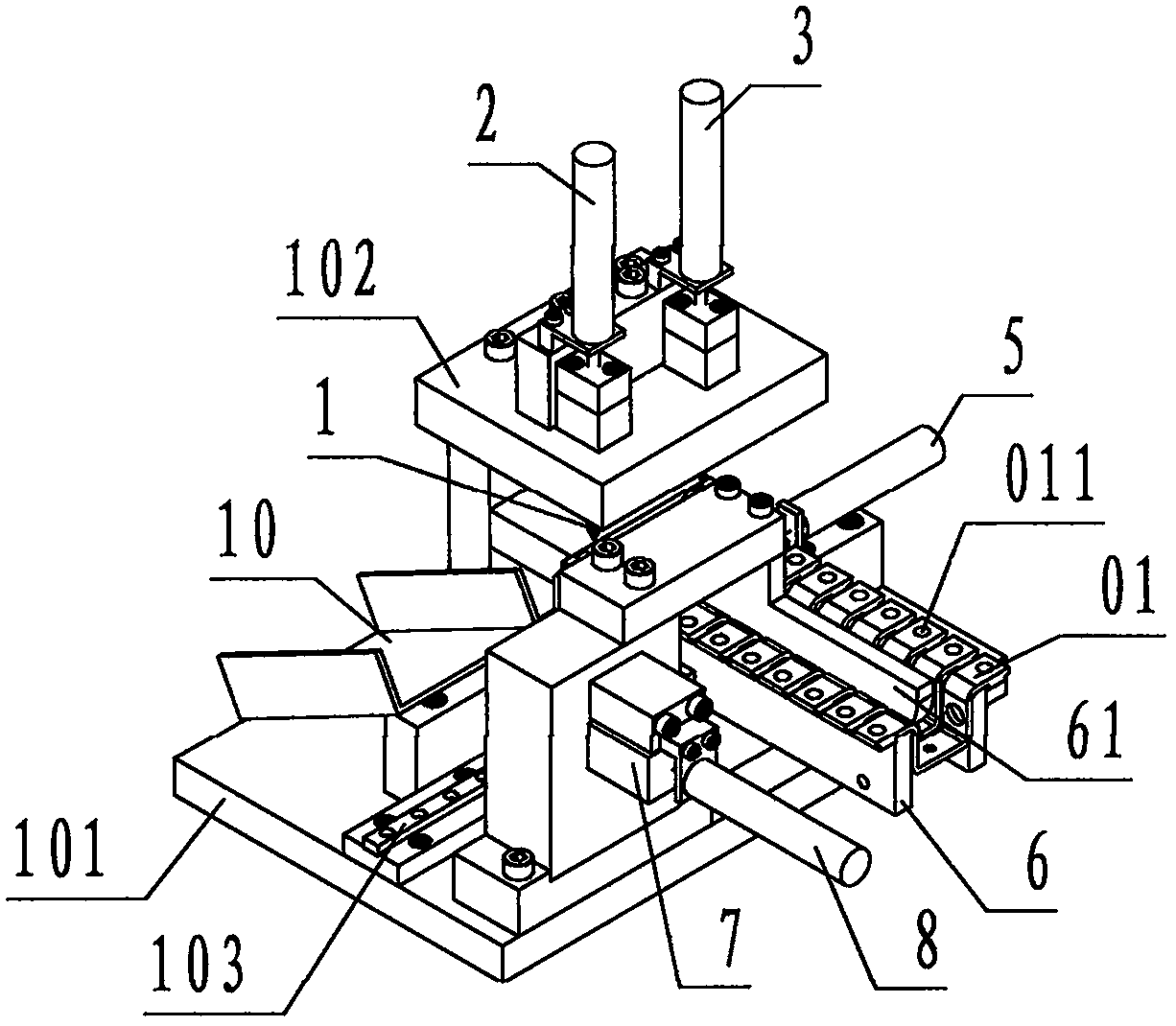 Intelligent automatic detecting device for thread missing of bracket