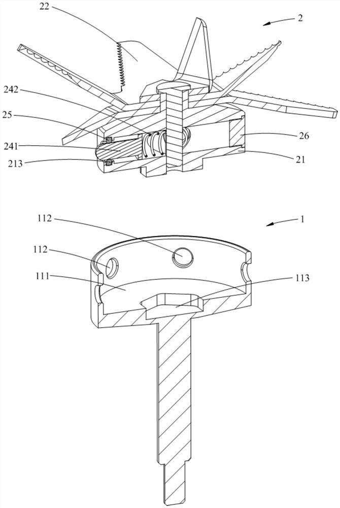 Knife components and food processors