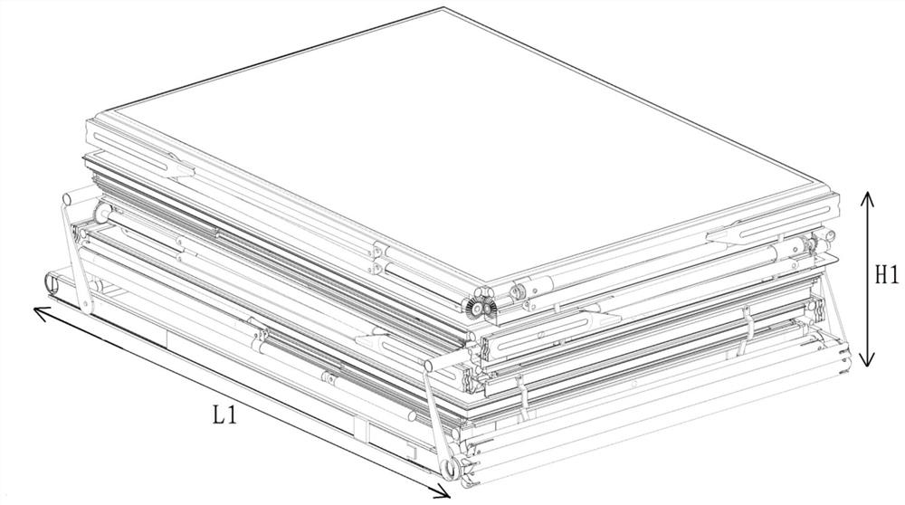 Floor unfolding and folding mechanism capable of storing vehicle-mounted house