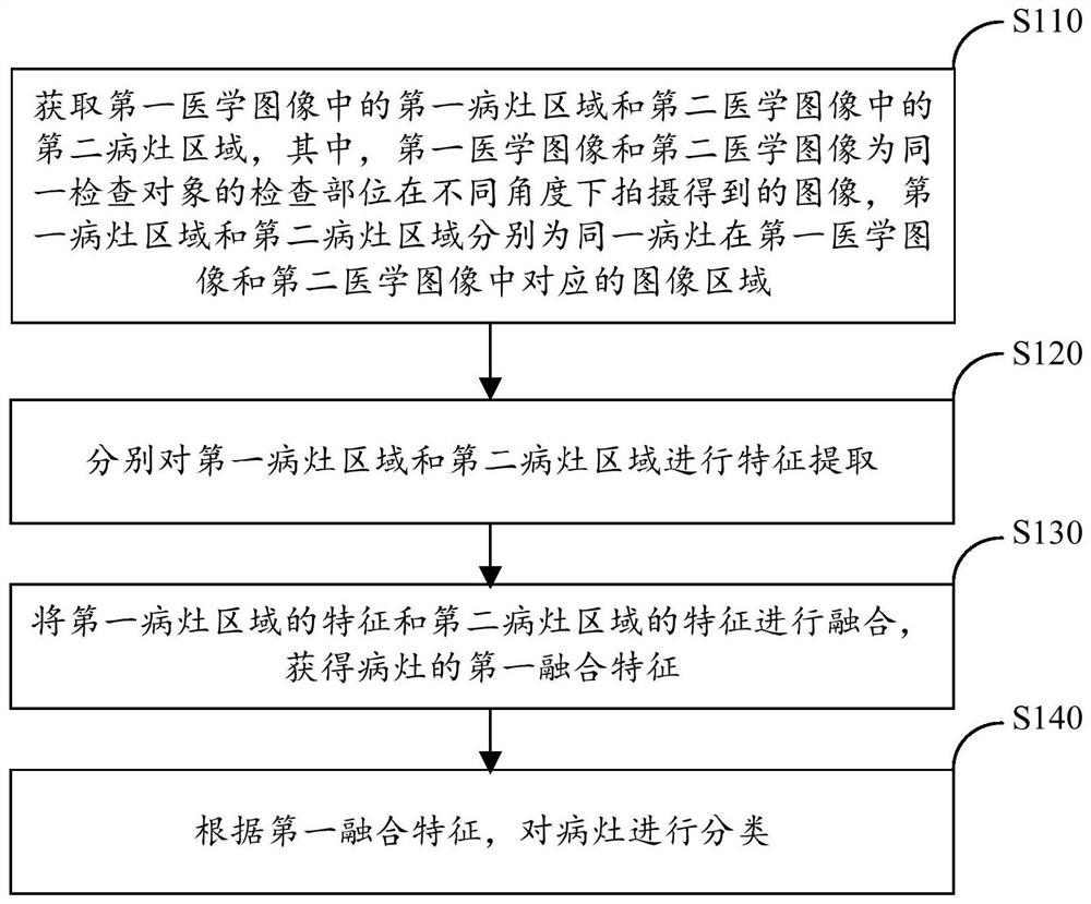 Lesion classification method and device, and training method of focus classification model