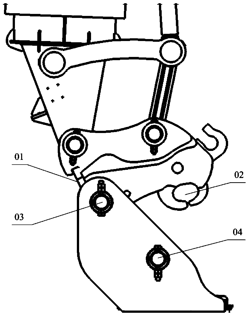 Quick-change machine tool bracket for engineering vehicle