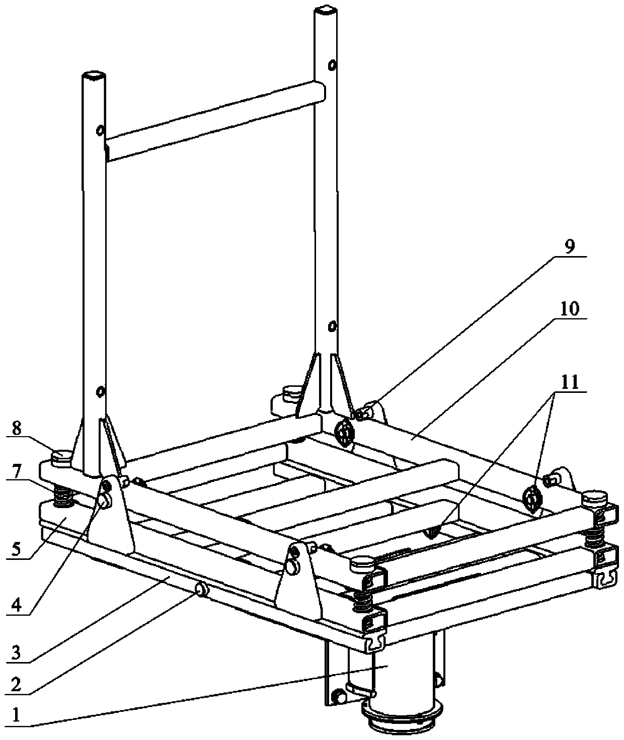 Quick-change machine tool bracket for engineering vehicle