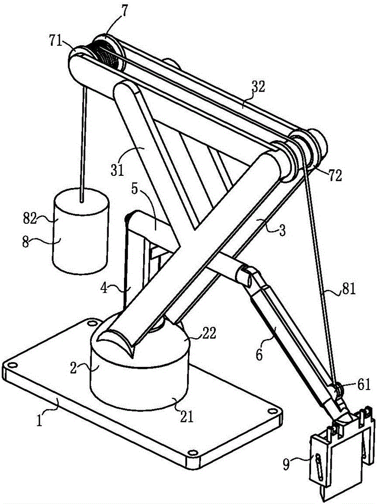 Mechanical arm of shovel type stacking machine