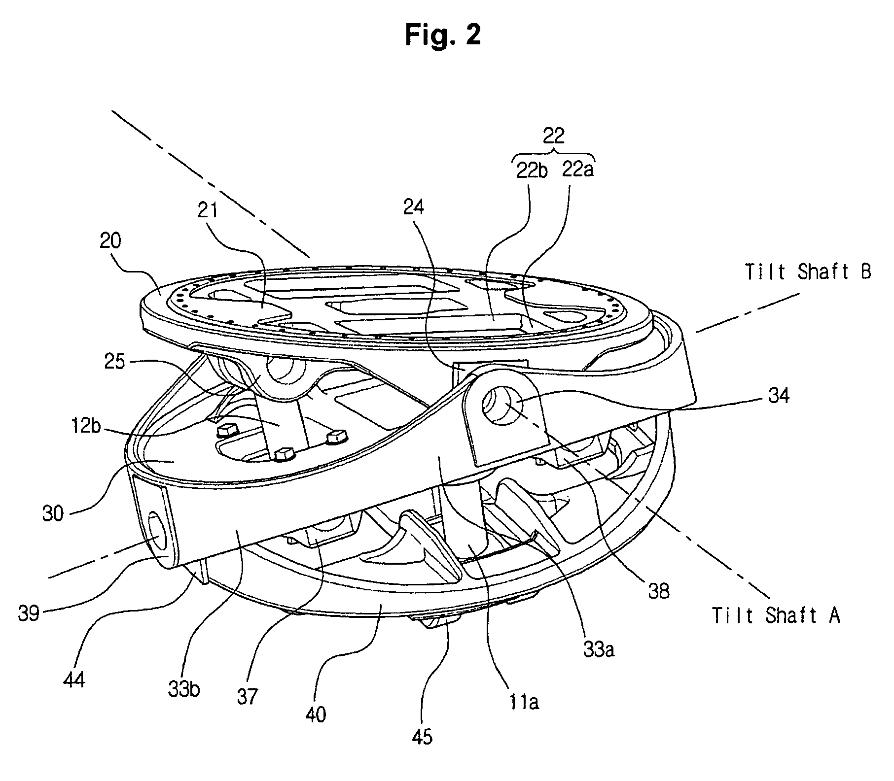 Leveling apparatus for excavator and forestry machine equipment