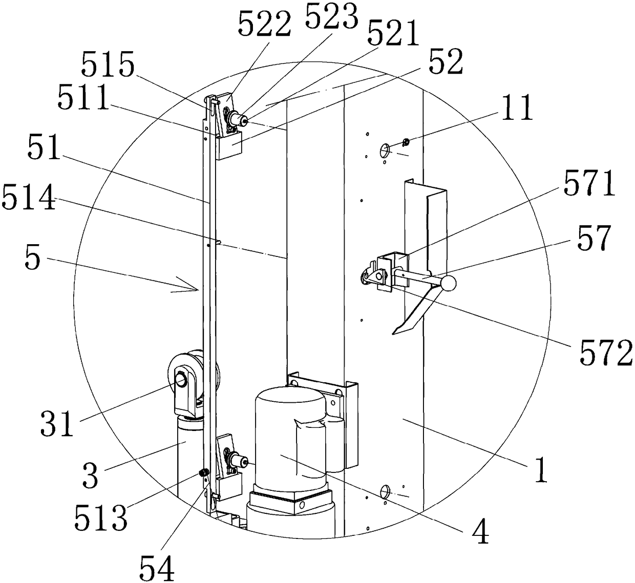 Single-side manual locking device of dual-column lifting machine