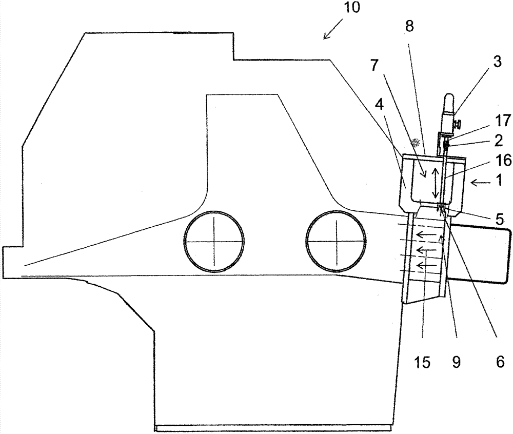 Feeder channel for diluting fluid