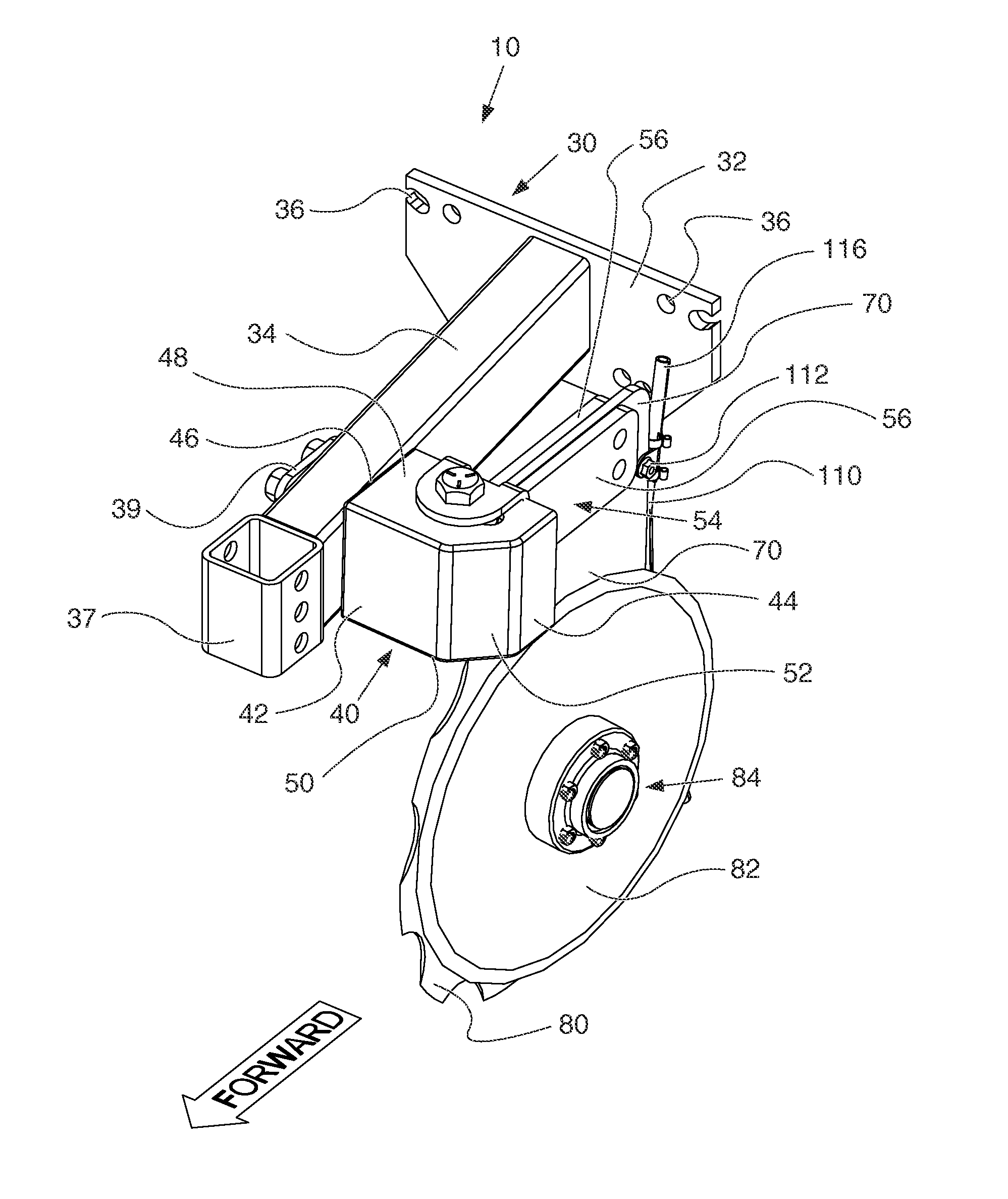 Row crop fertilizer applying apparatus