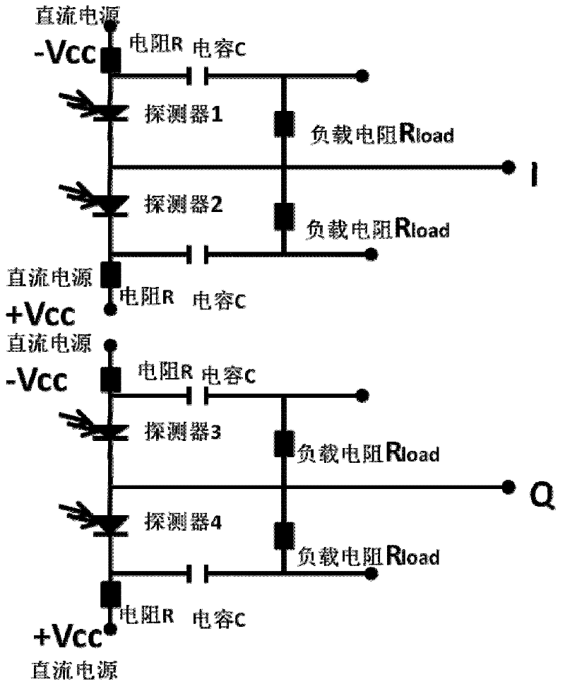 Monolithic integrated orthogonal balanced light detector