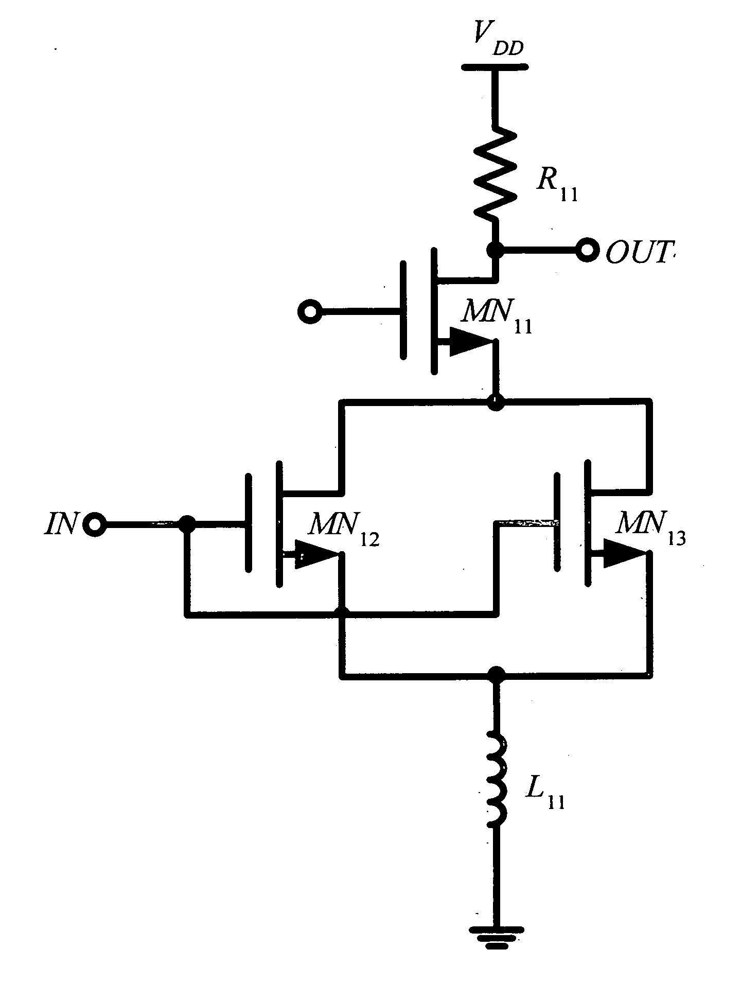 Amplifier circuit having improved linearity and frequency band using multiple gated transistor