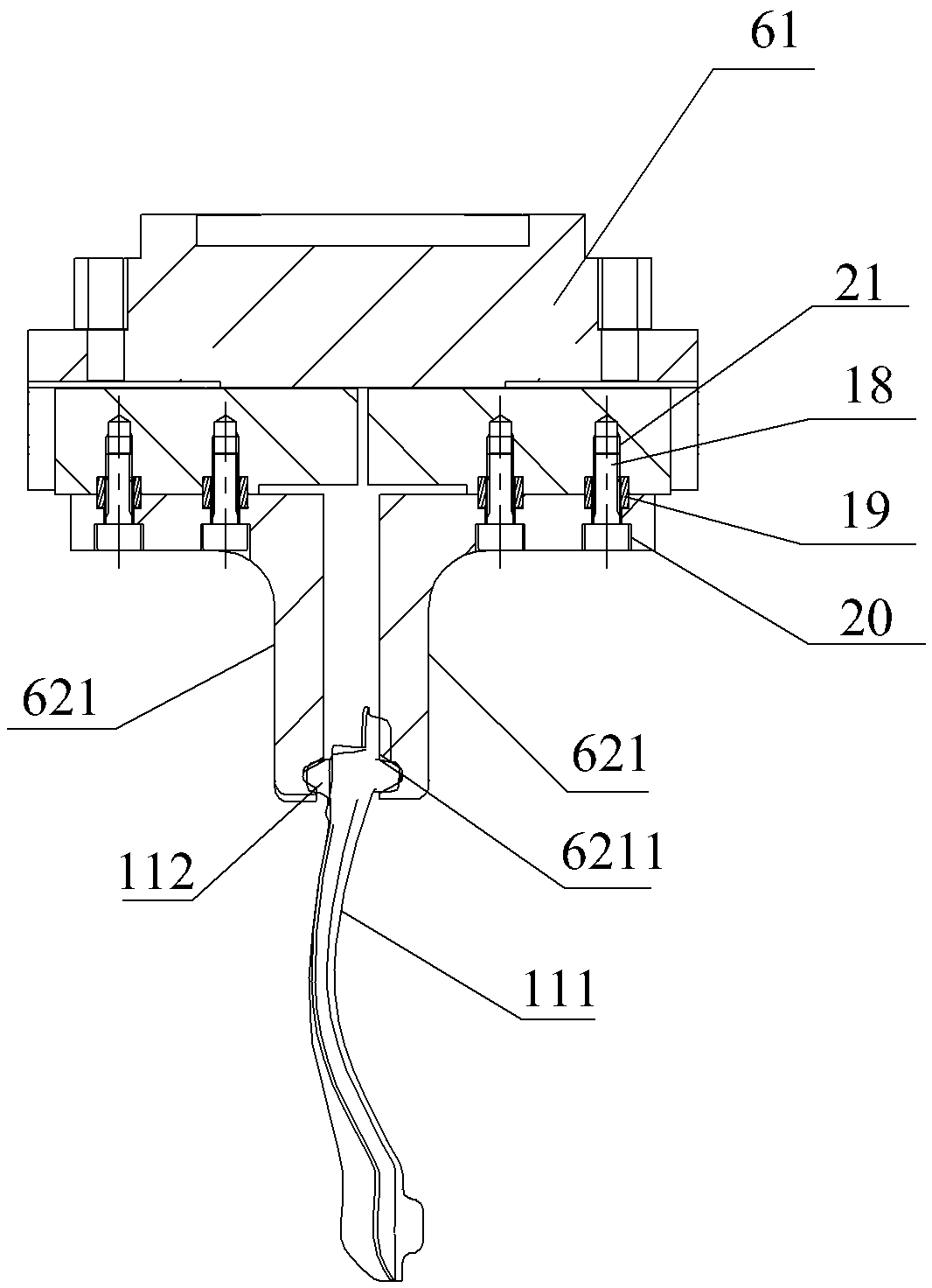 Apparatus for polishing aviation precision forging blade front trailing edge contour