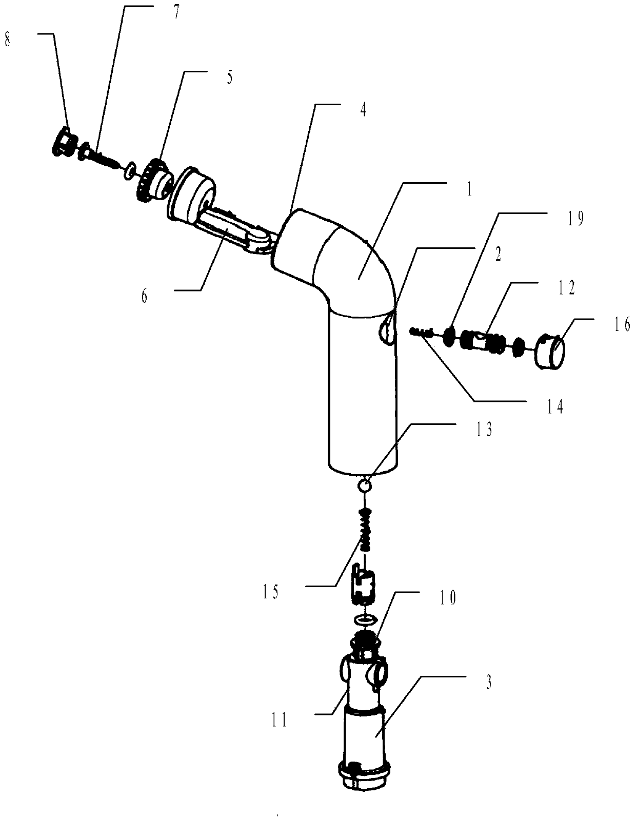 Water spray gun with micro-power single-button switch