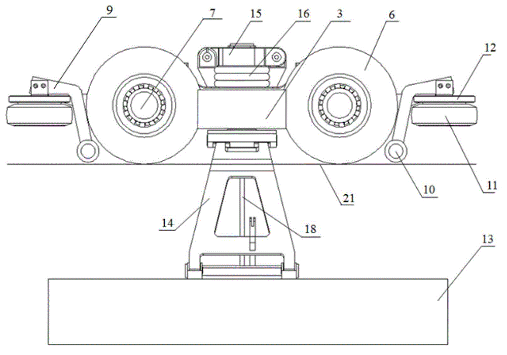 Suspended monorail train driving device