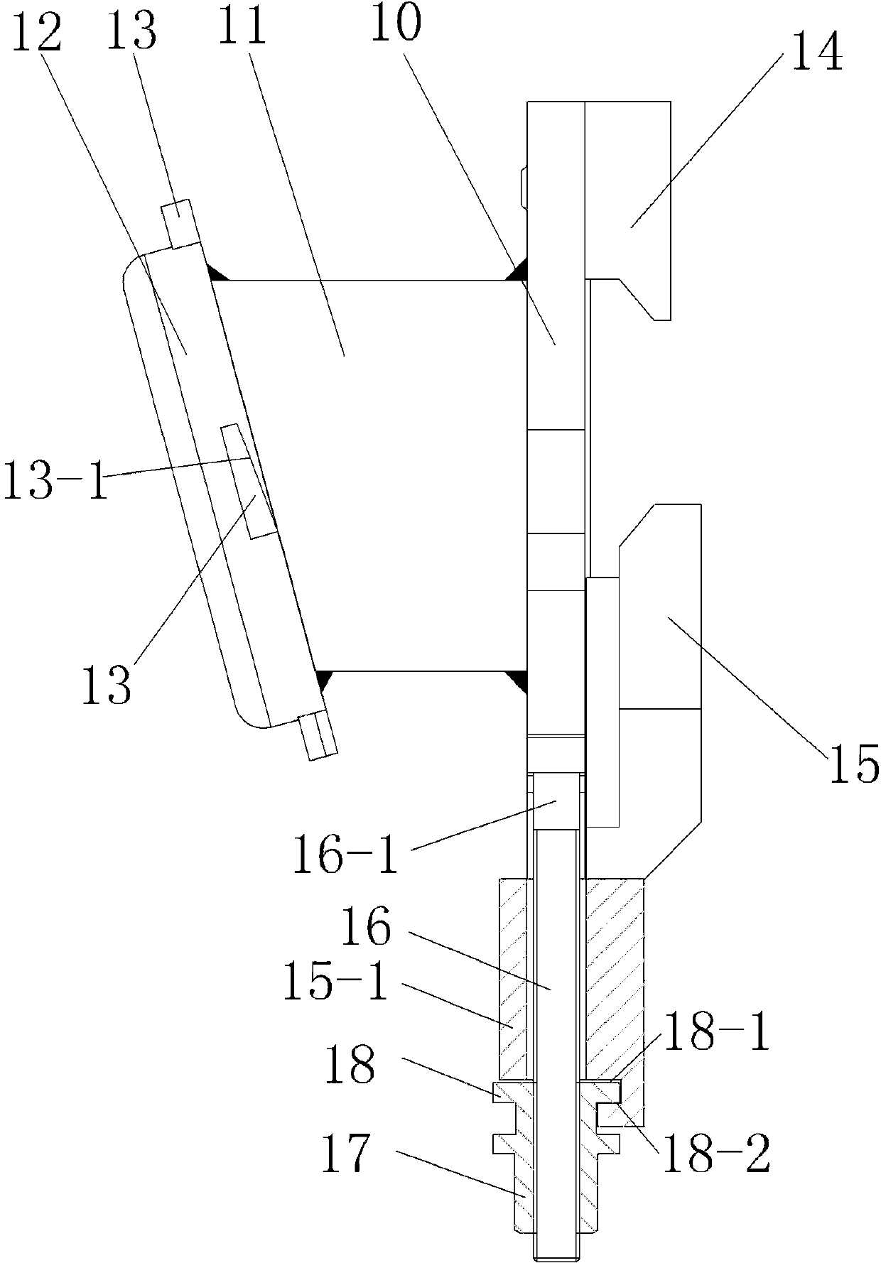 Changing device for engine break-in test and clamping mechanism for exhaust tube of changing device for engine break-in test