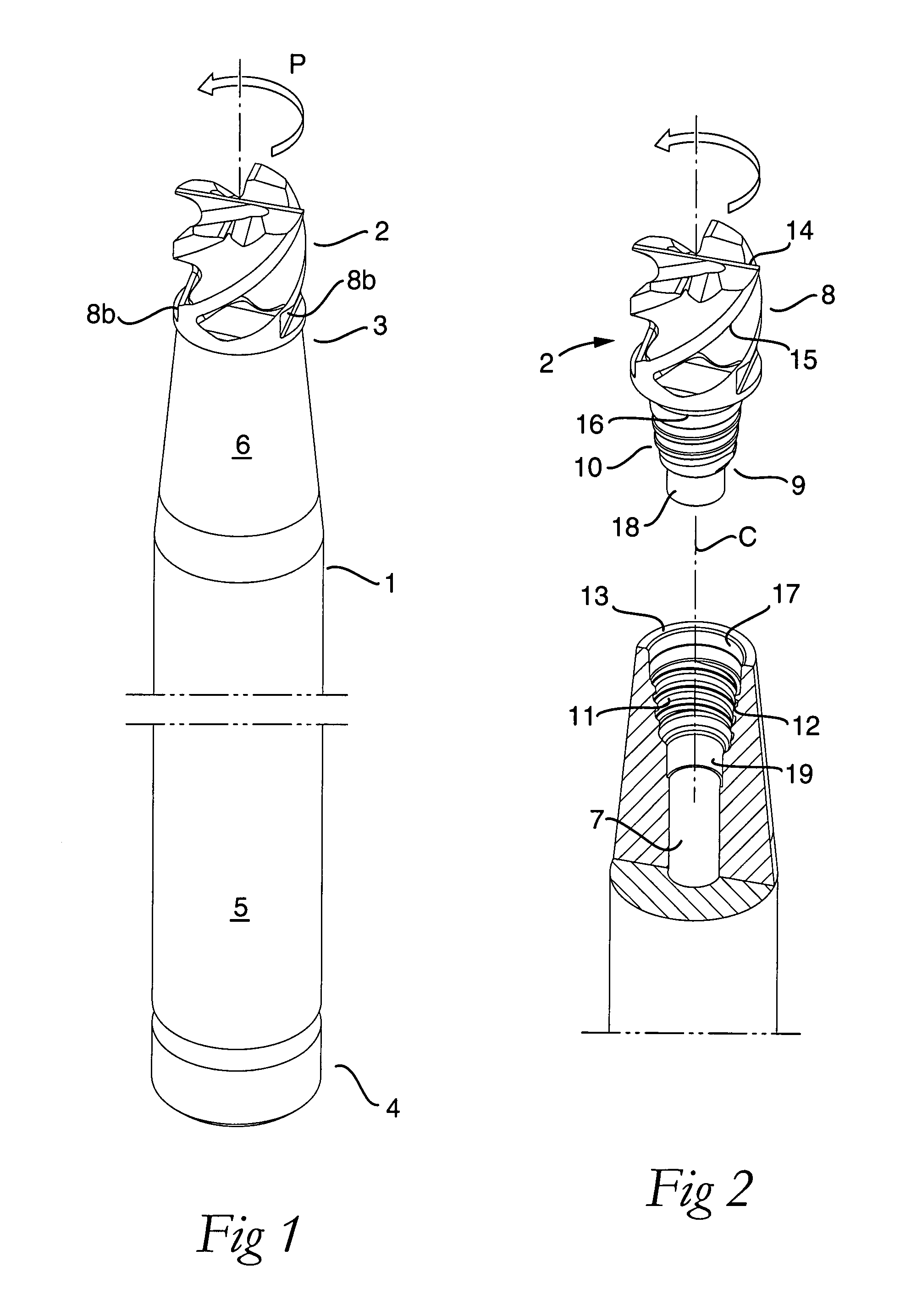 Tool for chip removing machining as well as a part and threaded joint therefor