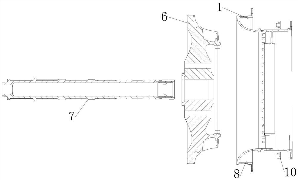 Two-stage axial flow gas compressor