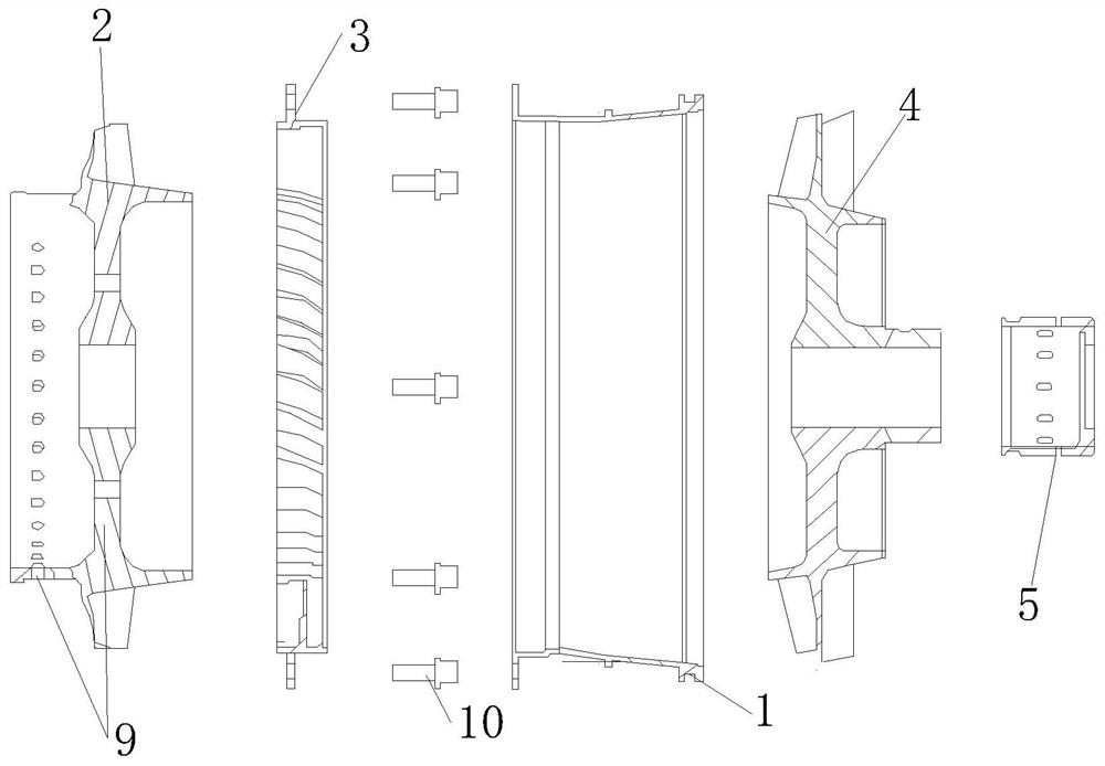 Two-stage axial flow gas compressor