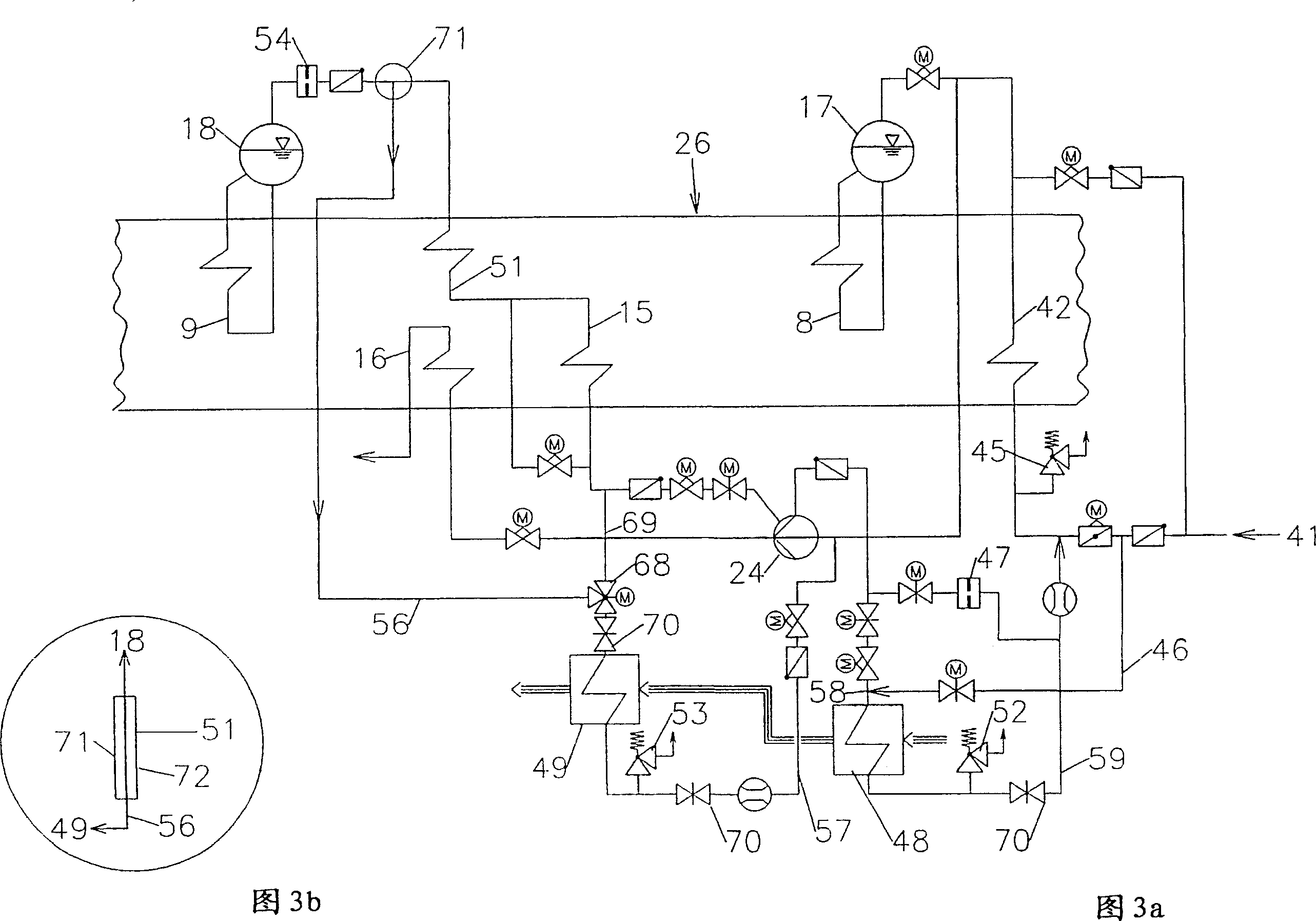 Device and method for preheating combustibles in combined gas and turbine installations