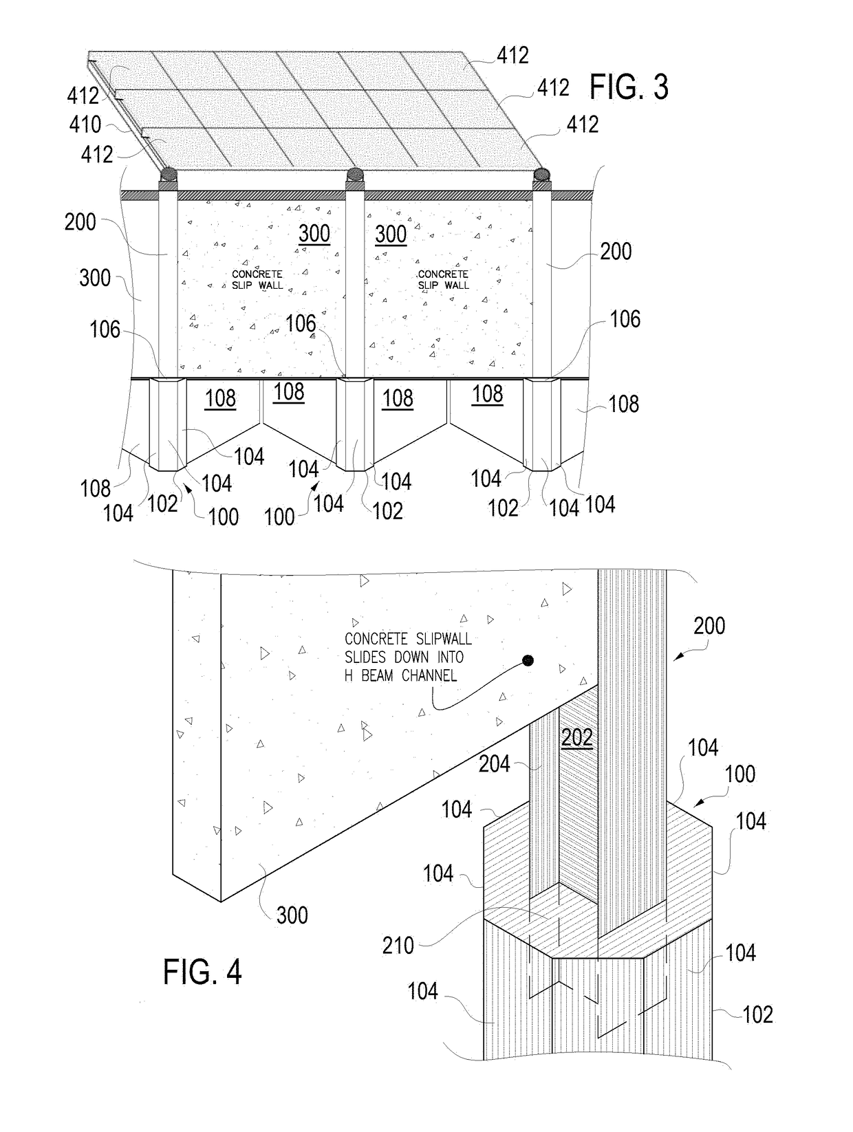 Integrated soundwall and renewable electrical energy generation system and metal tube foundations therefore