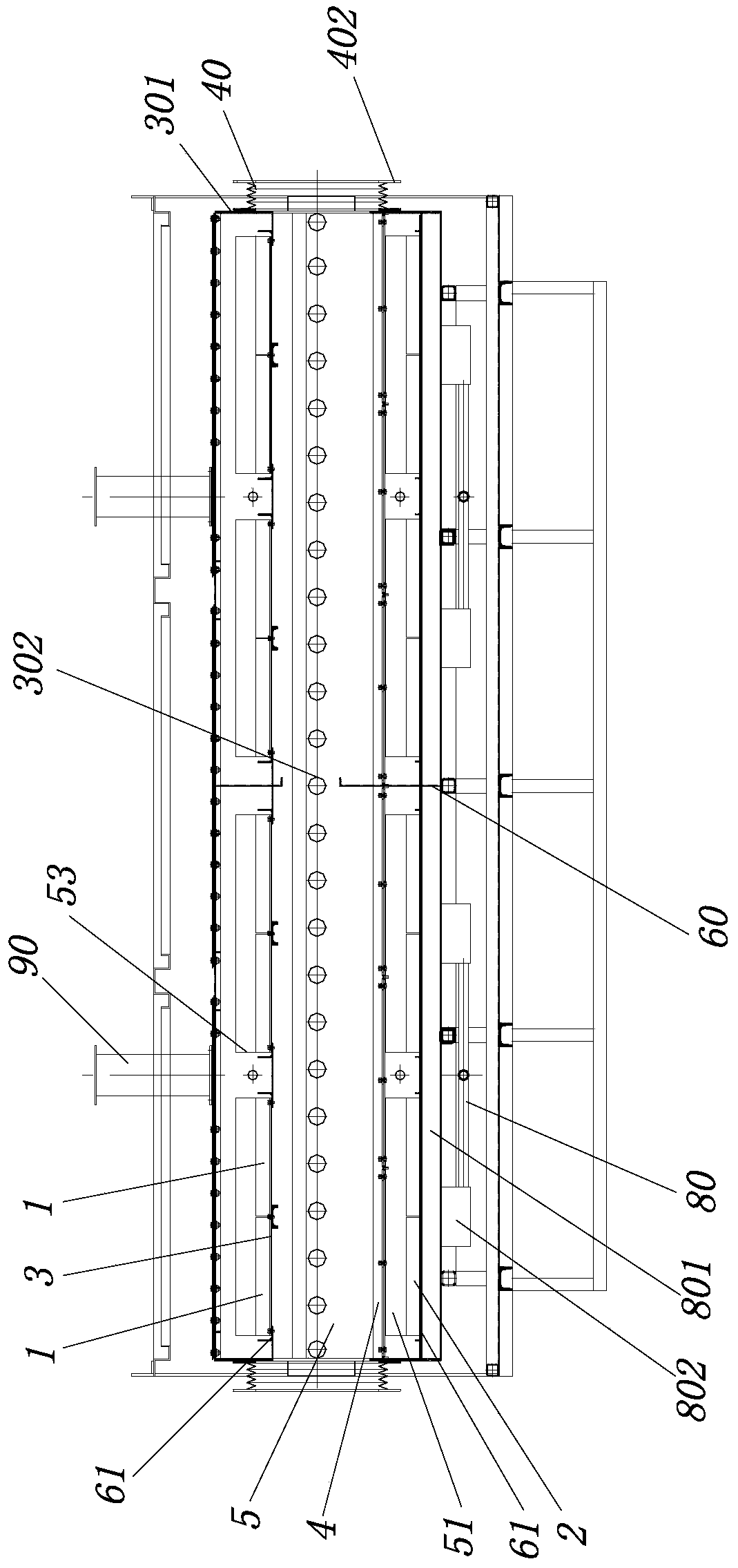 Silicon carbide fiber heat treatment roller bed furnace