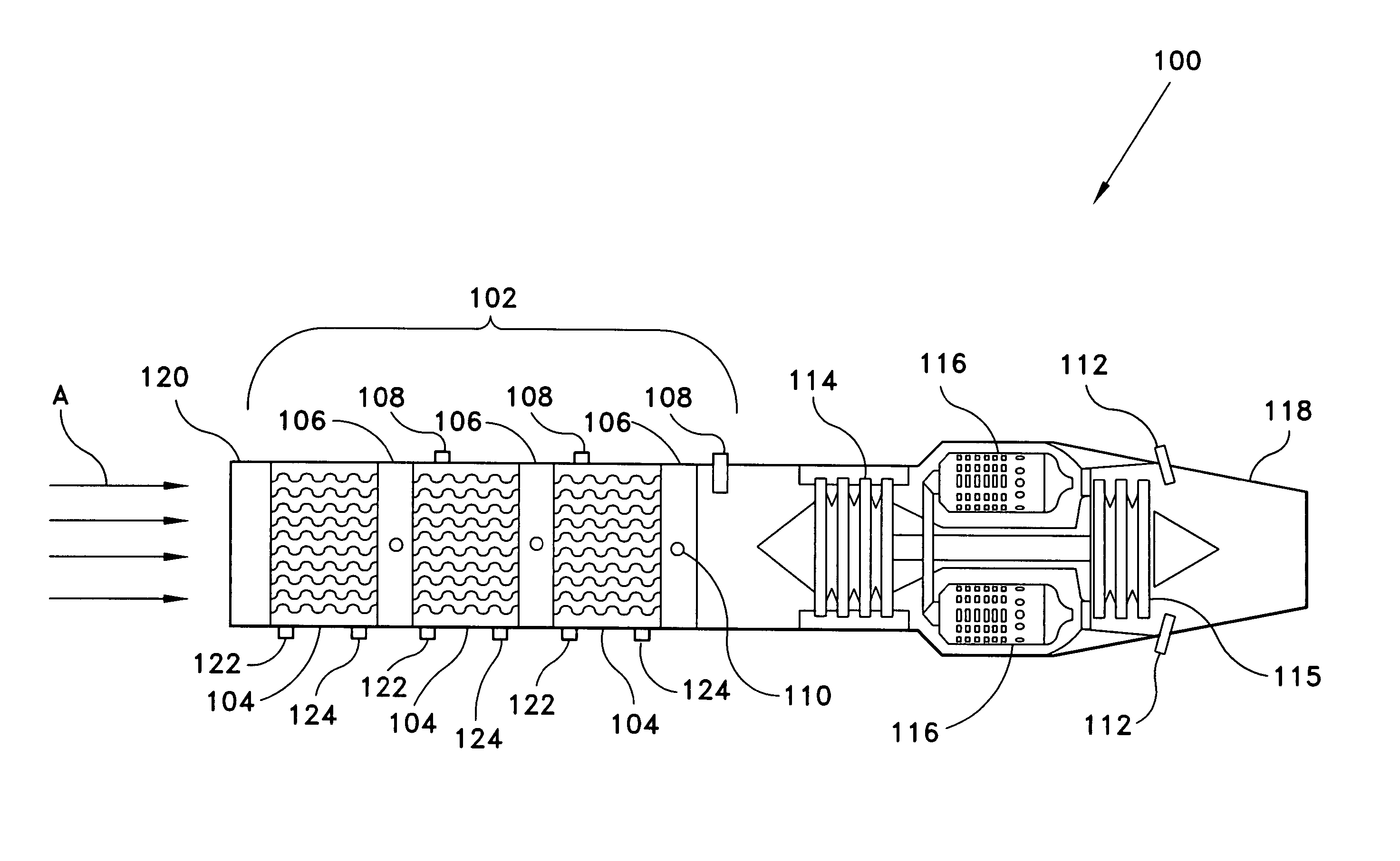 Jet aircraft electrical energy production system