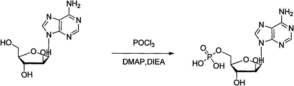 A method for preparing vidarabine monophosphate by phosphorylation