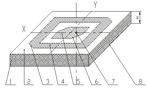 Miniature high-gain single-feed-point dual-band dual-polarized microstrip antenna