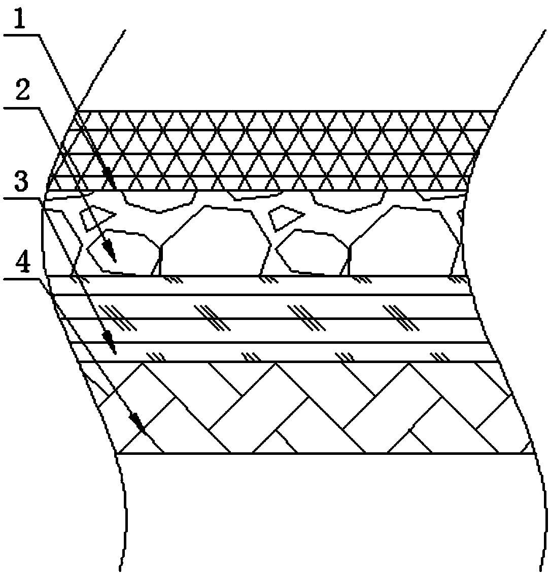 3D four-layer glued channel down jacket fabric