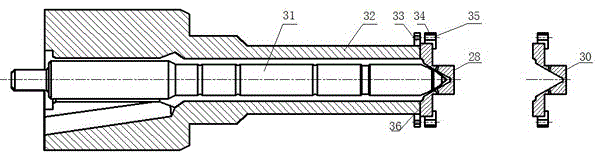 Testing device and method for measuring relationship between nozzle inside flow and cavitation erosion under multiple working conditions